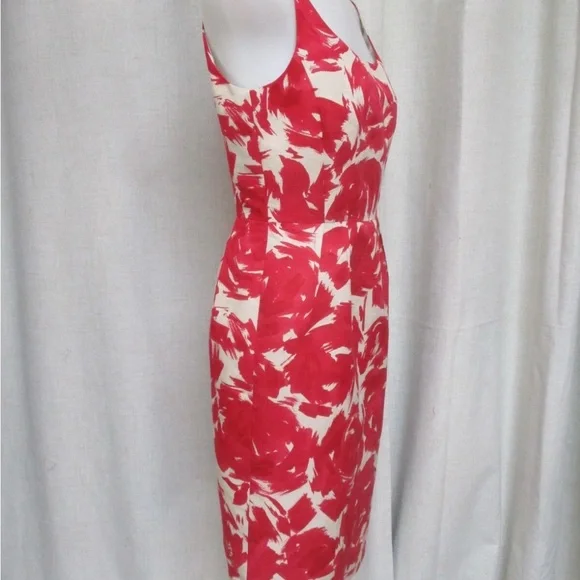 LK Bennett Red and White Floral Midi Dress - Picture 4 of 15